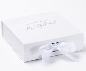 Will You Be My Man of Honor? Proposal Box White - No Border
