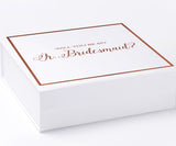 Will You Be My Jr Bridesmaid? Proposal Box White -  Border - No ribbon