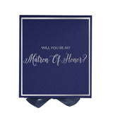 Will You Be My Matron of Honor? Proposal Box Navy -  Border