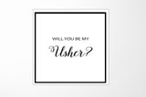 Will You Be My Usher? Proposal Box White -  Border - No ribbon