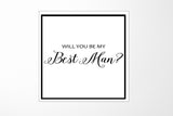 Will You Be My Best man? Proposal Box White -  Border - No ribbon