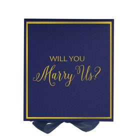 Will You Marry Us?? Proposal Box Navy -  Border