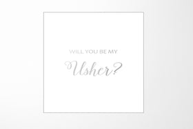 Will You Be My Usher? Proposal Box White - No Border - No ribbon