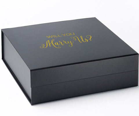 Will You Marry Us?? Proposal Box black - No Border - No ribbon