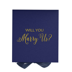 Will You Marry Us?? Proposal Box Navy - No Border