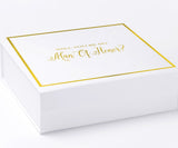 Will You Be My Man of Honor? Proposal Box White -  Border - No ribbon