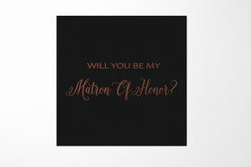 Will You Be My Matron of Honor? Proposal Box black - No Border - No ribbon