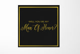 Will You Be My Man of Honor? Proposal Box black -  Border - No ribbon