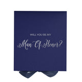 Will You Be My Man of Honor? Proposal Box Navy - No Border