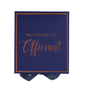 Will You Be our Officiant? Proposal Box Navy -  Border