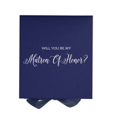 Will You Be My Matron of Honor? Proposal Box Navy - No Border