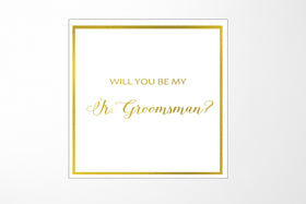 Will You Be My jr groomsman? Proposal Box White -  Border - No ribbon