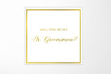 Will You Be My jr groomsman? Proposal Box White -  Border - No ribbon