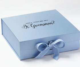 Will You Be My jr groomsman? Proposal Box Light Blue - No Border