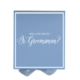 Will You Be My jr groomsman? Proposal Box Light Blue -  Border