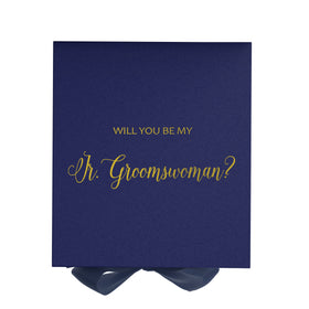 Will You Be My Jr Groomswoman? Proposal Box Navy - No Border