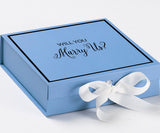 Will You Marry Us?? Proposal Box Light Blue w/ white Bow-  Border