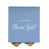 Will You Be My Flower Girl? Proposal Box light blue - No Border - Rainbow Ribbon