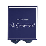 Will You Be My Jr Groomswoman? Proposal Box Navy -  Border