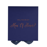 Will You Be My Man of Honor? Proposal Box Navy - No Border