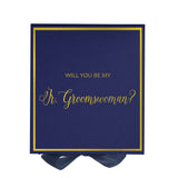 Will You Be My Jr Groomswoman? Proposal Box Navy -  Border