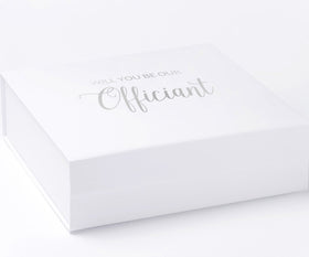 Will You Be our Officiant? Proposal Box White - No Border - No ribbon