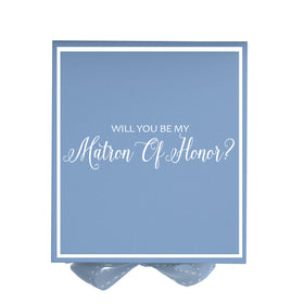 Will You Be My Matron of Honor? Proposal Box Light Blue -  Border