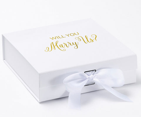 Will You Marry Us?? Proposal Box White - No Border