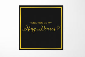 Will You Be My Ring Bearer? Proposal Box black -  Border - No ribbon