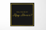 Will You Be My Ring Bearer? Proposal Box black -  Border - No ribbon