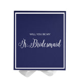 Will You Be My Jr Bridesmaid? Proposal Box Navy w/ White Bow -  Border