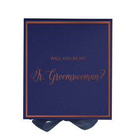 Will You Be My Jr Groomswoman? Proposal Box Navy -  Border