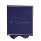 Will You Be My Jr Groomswoman? Proposal Box Navy -  Border