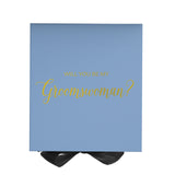 Will You Be My groomswoman? Proposal Box Light Blue w/ Black Bow- No Border