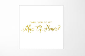 Will You Be My Man of Honor? Proposal Box White - No Border - No ribbon
