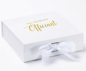 Will You Be our Officiant? Proposal Box White - No Border