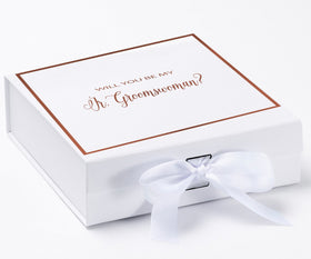 Will You Be My Jr Groomswoman? Proposal Box White -  Border