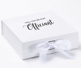 Will You Be our Officiant? Proposal Box White - No Border