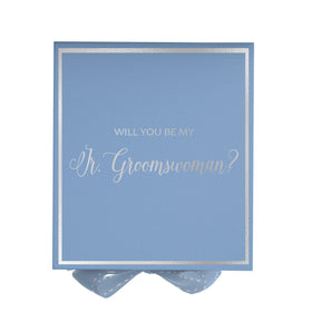 Will You Be My Jr Groomswoman? Proposal Box Light Blue -  Border