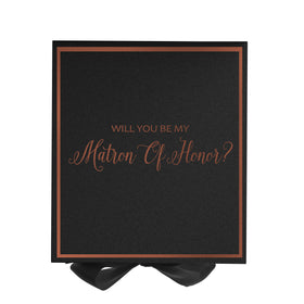 Will You Be My Matron of Honor? Proposal Box black -  Border