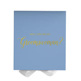 Will You Be My groomswoman? Proposal Box Light Blue w/ white Bow- No Border