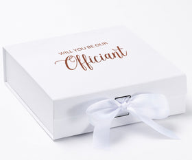 Will You Be our Officiant? Proposal Box White - No Border