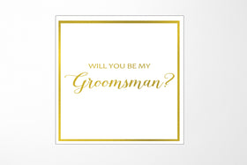 Will You Be My groomsman? Proposal Box White -  Border - No ribbon