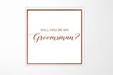 Will You Be My groomsman? Proposal Box White -  Border - No ribbon