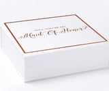 Will You Be My maid of honor? Proposal Box White -  Border - No ribbon