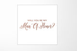 Will You Be My Man of Honor? Proposal Box White - No Border - No ribbon