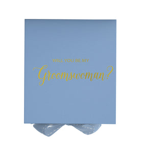 Will You Be My groomswoman? Proposal Box Light Blue - No Border