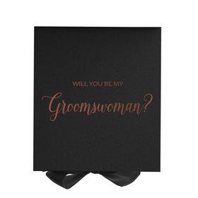 Will You Be My groomswoman? Proposal Box black - No Border