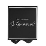 Will You Be My jr groomsman? Proposal Box black -  Border