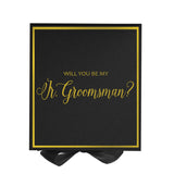 Will You Be My jr groomsman? Proposal Box black -  Border